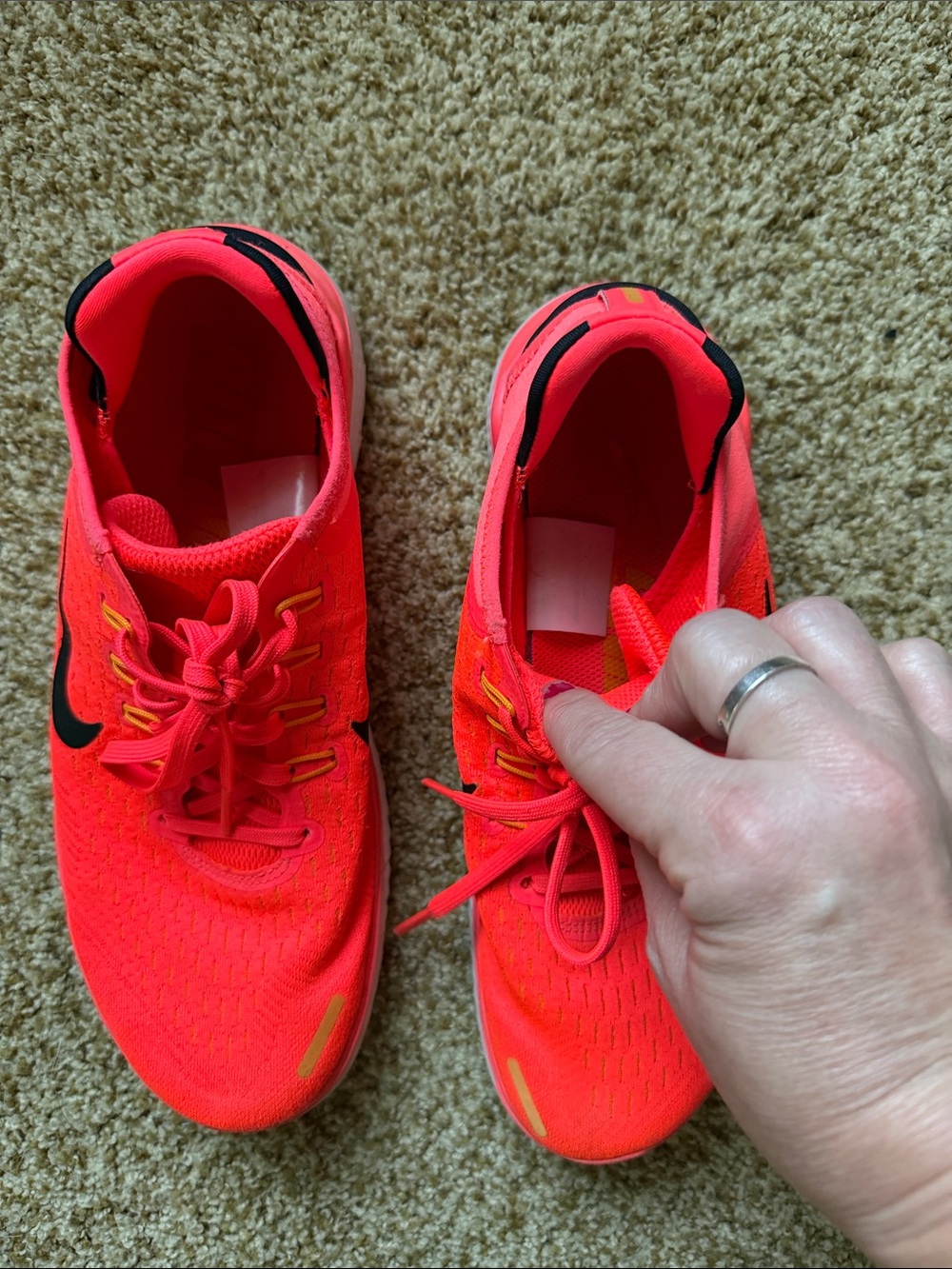 Nike Neon Pink/coral Running Shoes with Black Swoosh - Picture 2 of 6